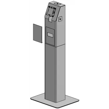Chiosco self-service a pavimento Ergonomic Solutions SPK400-02, regolabile in altezza, design robusto
