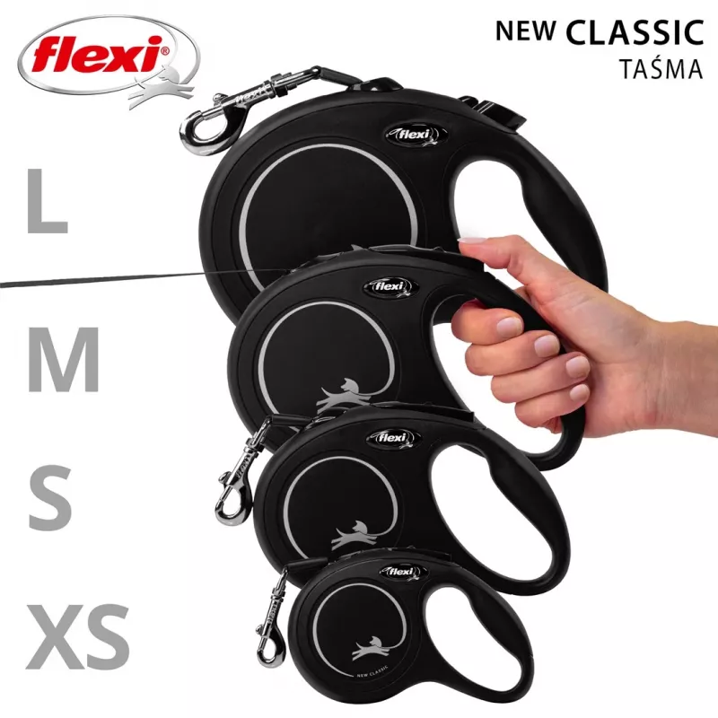 Flexi New CLASSIC 5 m nero guinzaglio retrattile per cani