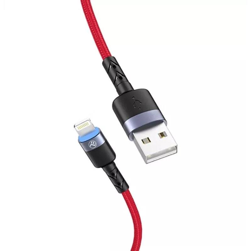 Cavo dati USB a Lightning Tellur, 3A, 1,2 m, indicatore LED, rosso