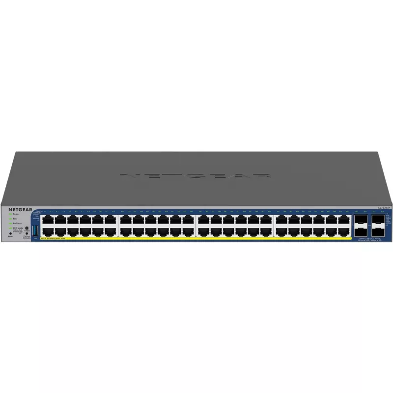 NETGEAR switch smart impilabile 52 porte PoE Gigabit/10G (GS752TXP)