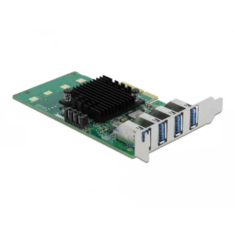 DeLOCK scheda PCI Express x4 a 4 x USB 3.0 esterno Quad Channel - formato Low Profile