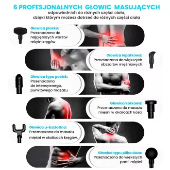 Pistola massaggiante Extralink MSG-02-LITE 3200 giri/min 6 accessori