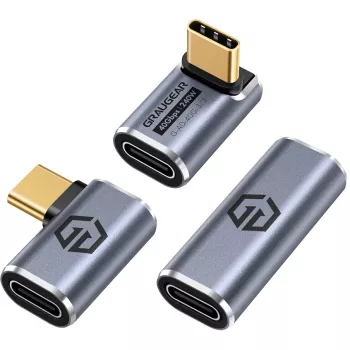 Adattatore USB-C GrauGear G-AD-40G-3 — 40 Gbit/s, alluminio, confezione da 3