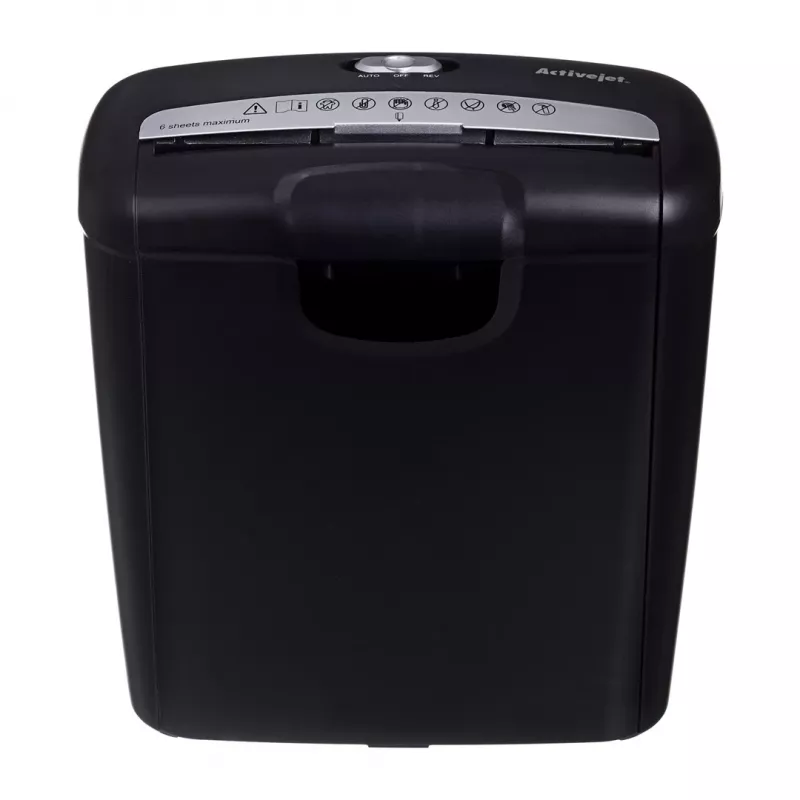 Activejet ASH-0601S distruggidocumenti, P-2, 10 l, 6 mm strisce, 6 fogli, nero.