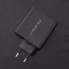 Qoltec 51716 caricabatterie da parete 63 W, USB-C PD + USB QC 3.0, 5-20 V 1,5-3 A, nero