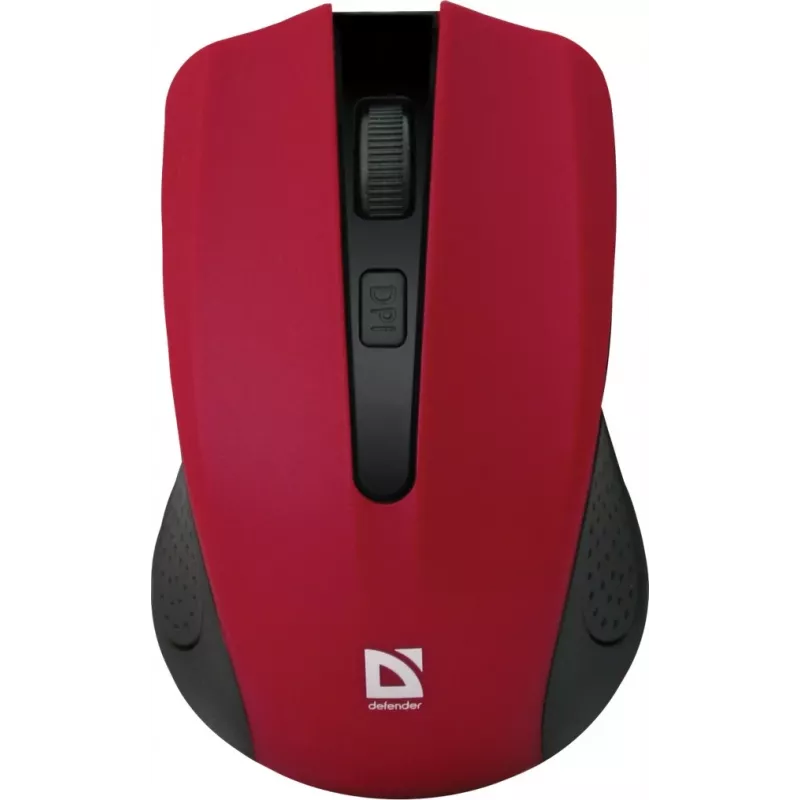 Mouse ottico wireless DEFENDER MM-935 RF – ambidestro, 1600 DPI, rosso, ricevitore RF-USB, batterie AAA