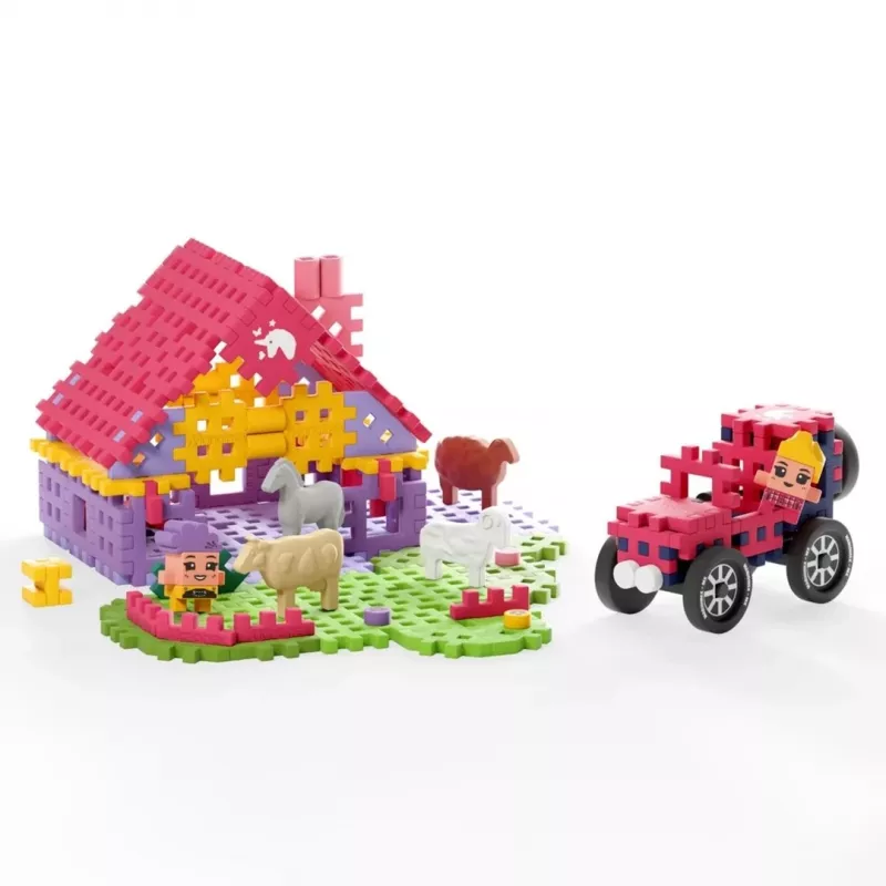 Marioinex Mini Waffle set di costruzioni da 112 pezzi – Farmer Urocze Ranczo, multicolore, età 6+