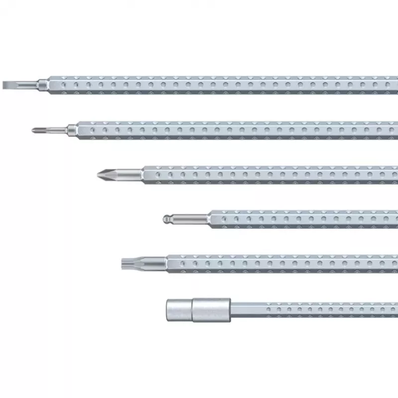Wiha 27820 System 4 set di cacciaviti con lame intercambiabili, 11 pezzi, a taglio/Phillips/TORX/esagonale, con borsa arrotolabile, nero/rosso