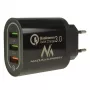 Caricabatterie da parete USB MACLEAN MCE479B — 3 porte USB, 18W di potenza totale, compatto
