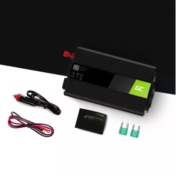 Inverter Green Cell INV03DE, 12V a 230V, 500 W, 50 Hz, uscita 30 A, nero