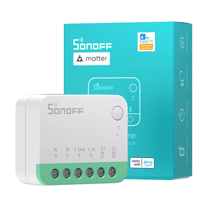 Sonoff MINIR4M Matter interruttore mini smart WLAN (HomeKit, SmartThings, Home Assistant).