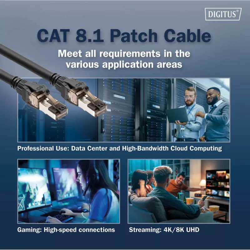 Digitus DK-1843-005 CAT 8.1 S/FTP cavo patch 0,5 m, nero