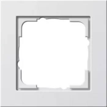 Placca a parete GIRA E2 bianco — termoplastica, senza viti, 80,8×80,8×9,3 mm