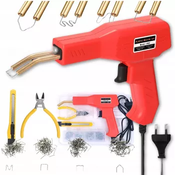 Set saldatore per plastica / saldatore a stilo Extralink con 200 graffette