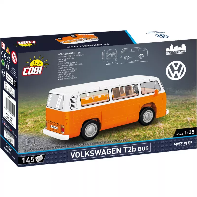 Kit di montaggio Cobi Volkswagen T2b Bus arancione, scala 1:35, kit