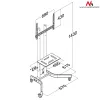 Maclean MC-739 carrello professionale per TV su ruote, 32-65 pollici (165,1 cm), max 40 kg, VESA fino a 400x600, nero