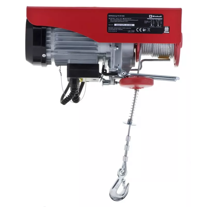 Einhell TC-EH 600 2255150 paranco elettrico a fune, 1050 W, 600 kg, 8 m/min, rosso