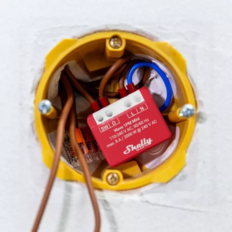 Shelly Qubino Wave 1PM Mini attuatore di misurazione Z-Wave rosso