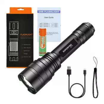 Torcia Supfire C8-H — 1200 lm, ricaricabile USB, portata 250 m