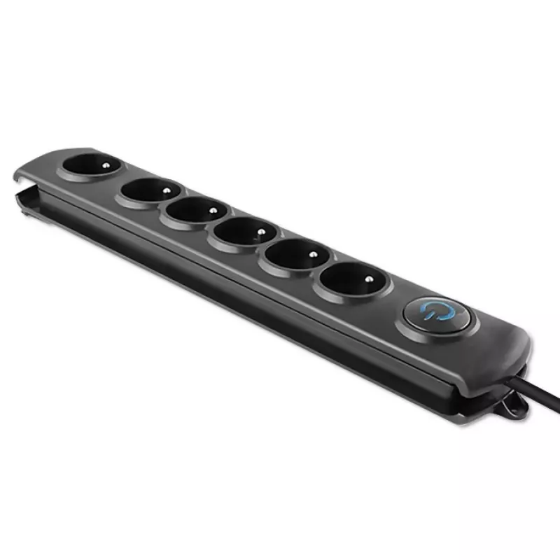 Protezione da sovratensione Qoltec 50112 nero 6 prese AC 230V 3m