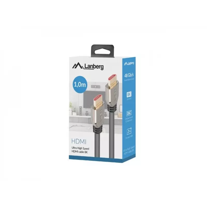 Cavo Lanberg CA-HDMI-30CU-0010-BK HDMI 1 m HDMI tipo A (standard) 8K 60Hz