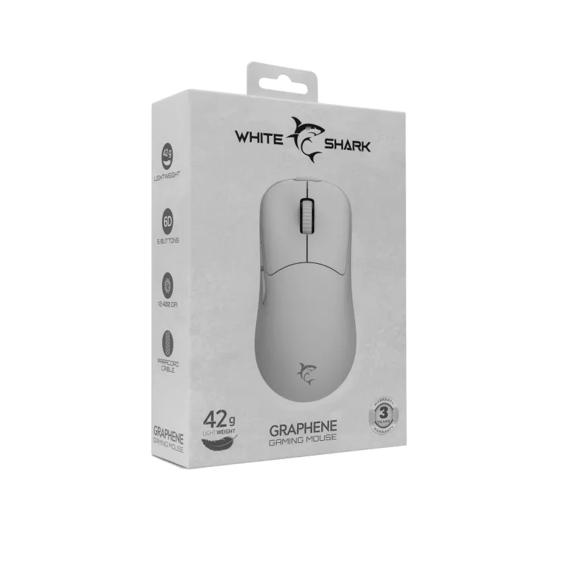 Mouse White Shark GM-5014 Graphene bianco USB