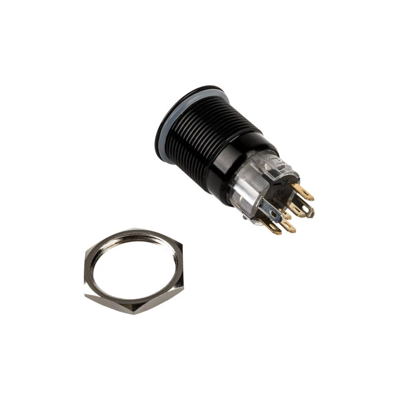 Interruttore/pulsante antieffrazione DimasTech 19mm Blackline Dot RGB PD218