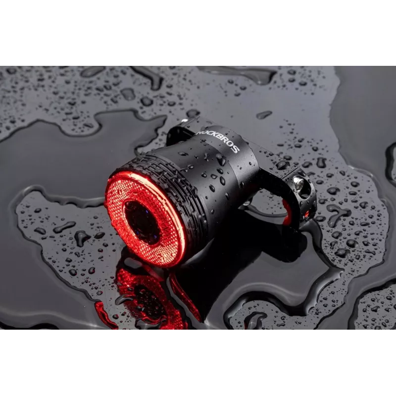 Rockbros Q5 Fanale posteriore nero per bici con sistema STOP intelligente