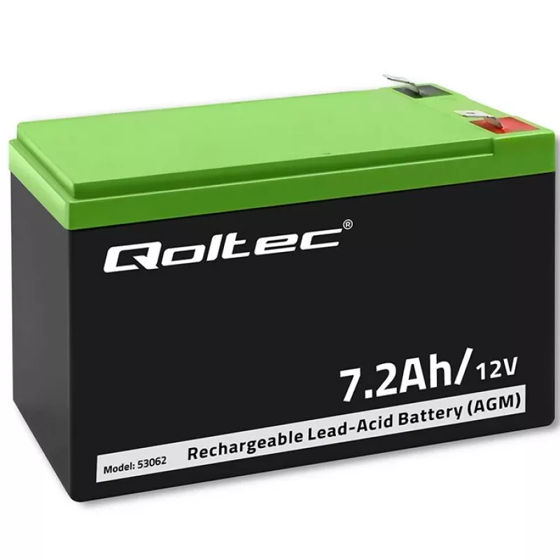 Qoltec 53062 batteria AGM | 12V | 7,2 Ah | max 108A