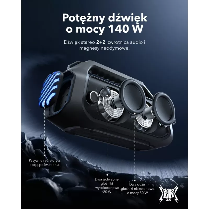 Sistema di Altoparlanti Portatile 2.1 Anker Soundcore Boom 2 Plus 140 W