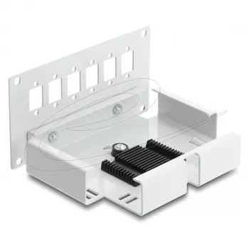 Patch panel DELOCK 6 porte per SC simplex o LC duplex, grigio in metallo, montaggio su guida DIN