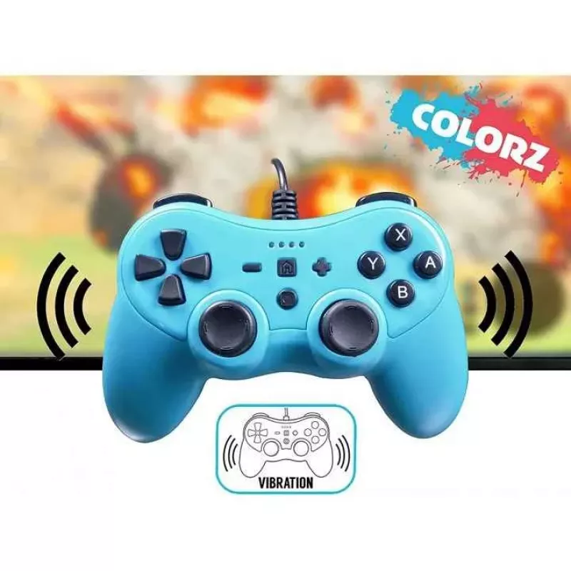 Controller con filo SUBSONIC SA5488-1 Neon Blue — per Nintendo Switch, connessione con filo