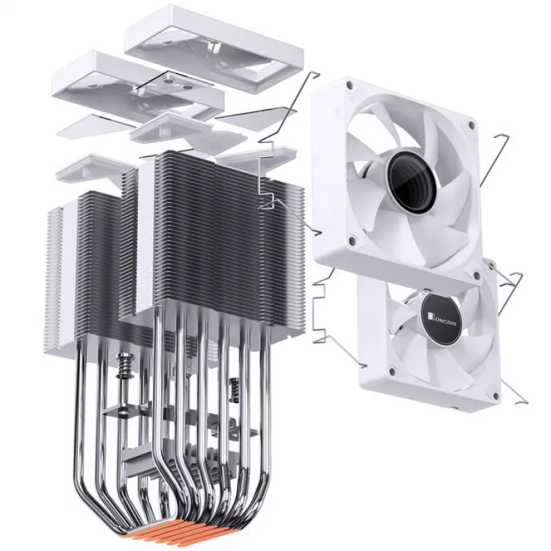 Jonsbo CR-1400 DV2 dissipatore ad aria per CPU, 2 x 92 mm, bianco