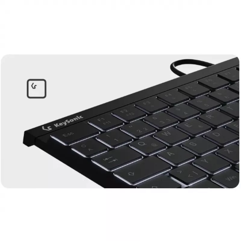 KeySonic KSK-5011ELC (DE) tastiera Home USB QWERTZ tedesco nero