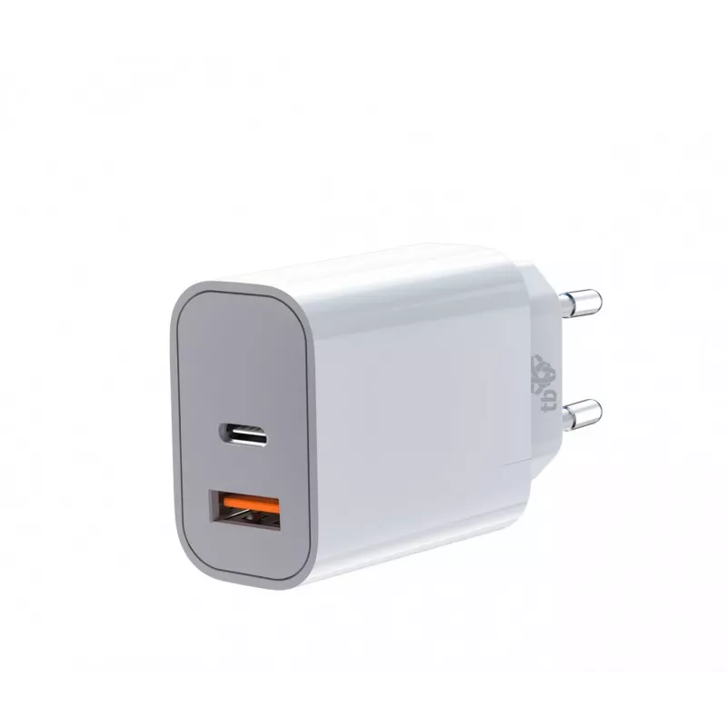 Caricabatterie universale 2x3A USB C + USB A Power Delivery bianco