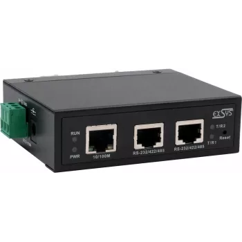 Server seriale Exsys EX-61002 — 2x RS232/422/485, incluso alimentatore
