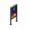 Custodia in acciaio Edbak POK101 per display Digital Signage, nero, verticale 862x200x1981 mm