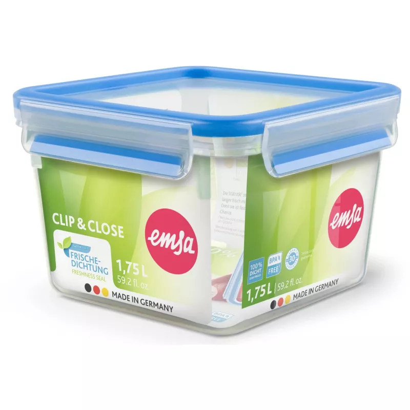 EMSA 508537 Contenitore per alimenti scatola rettangolare 1,75 L blu, trasparente 1 pz.