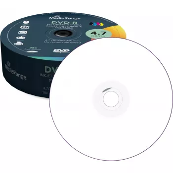 DVD-R MediaRange MR407 4,7 GB 16x stampabile inkjet 25 pezzi