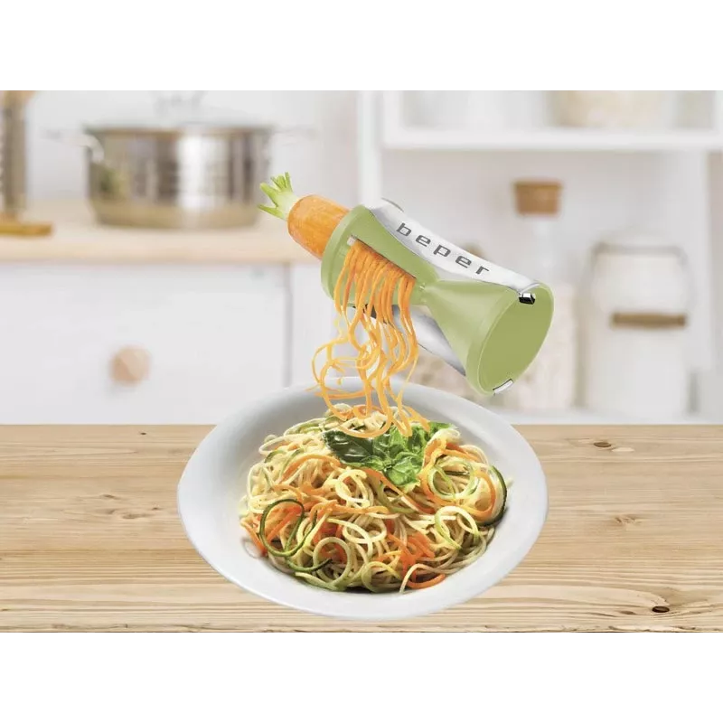 Tagliaverdure a spirale manuale Beper MD.236 verde ABS acciaio inox