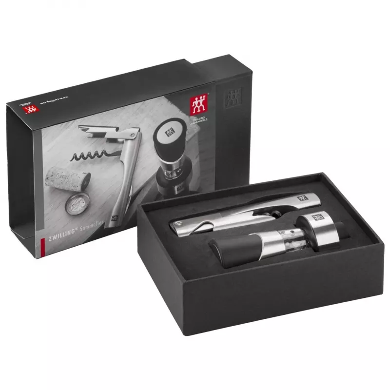 Set attrezzi da vino ZWILLING Sommelier — custodia rettangolare 100×190×42 mm, 2 pz.