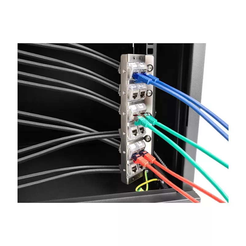 DeLOCK 67040 Supporto Keystone a 12 porte, inclinabile, per rack da 10" o 19" e montaggio a parete