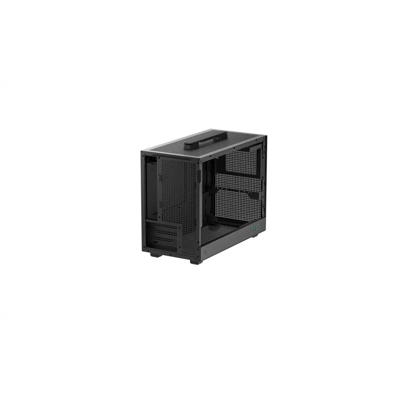 DeepCool CH160 PLUS R-CH160-BKNGM0-G case compatto per computer (SFF), Mini-ITX/Micro-ATX, vetro temperato, nero