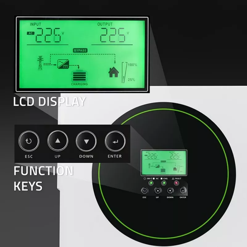 Inverter solare off-grid QOLTEC 3500W modello 53864 per impianti fotovoltaici autonomi