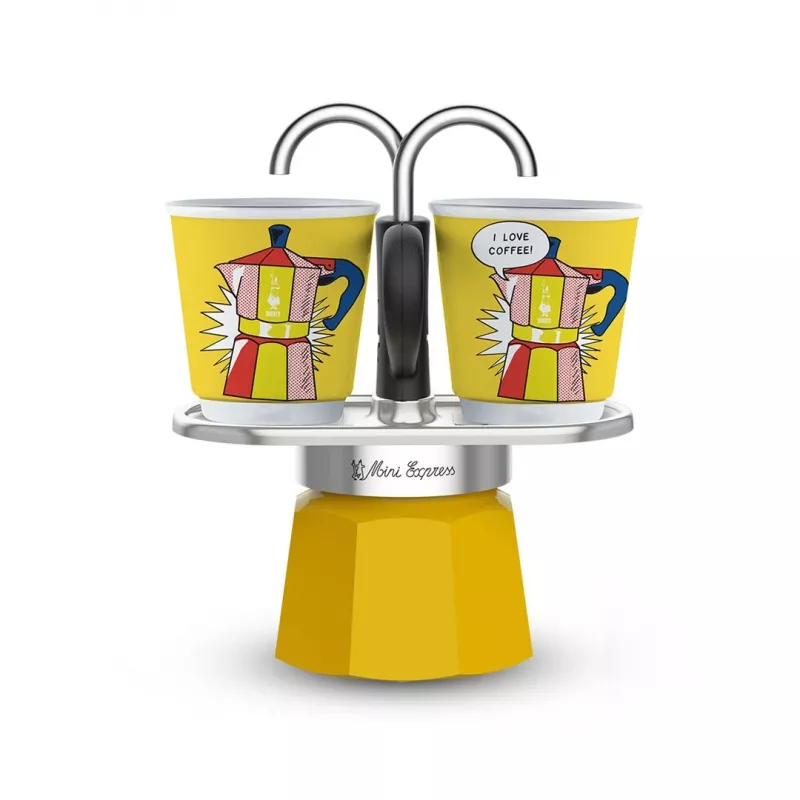 Set caffè Bialetti Mini Lichtenstein + 2 tazze