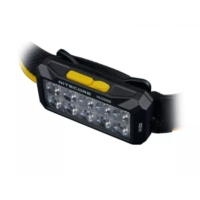 Torcia frontale Nitecore HU2000, 10 LED, batteria ricaricabile agli ioni di litio USB, alluminio+policarbonato, impermeabile IP68