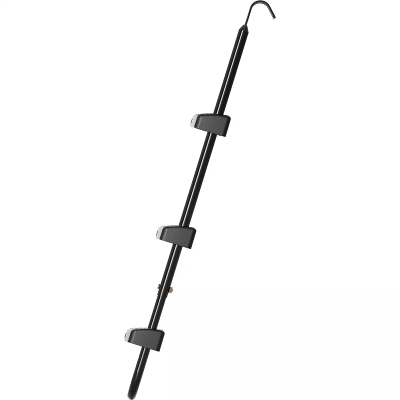 Scala per trampolino HUDORA universale 70–100 cm, nera, gradini di sicurezza regolabili