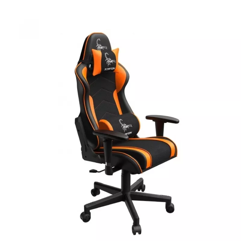 Sedia da gaming GEMBIRD GC-SCORPION-04X nero-arancio design ergonomico, seduta regolabile, schienale alto