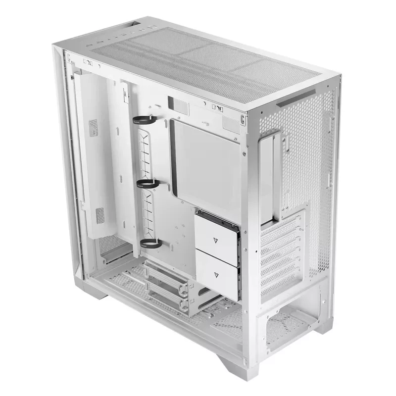 Modecom Volcano Expanse S telaio per PC Midi Tower, ATX/micro-ATX/mini-ITX, vetro temperato, USB-C, scheda video fino a 430 mm, bianco