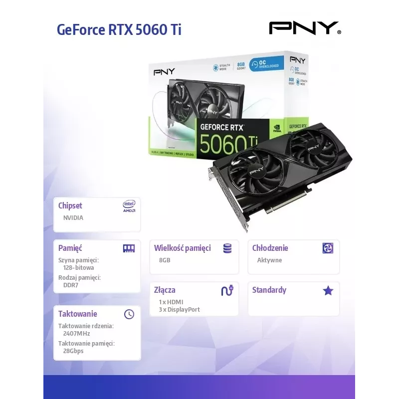 Scheda grafica PNY GeForce RTX 5060 Ti 8GB GDDR7